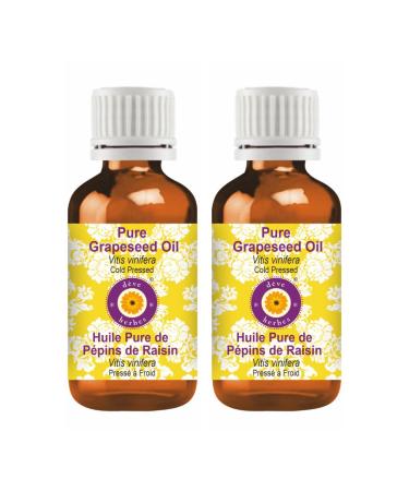 d ve herbes Pure Grapeseed Oil (Vitis vinifera) Cold Pressed (Pack of Two) 100ml X 2 (6.76 oz)
