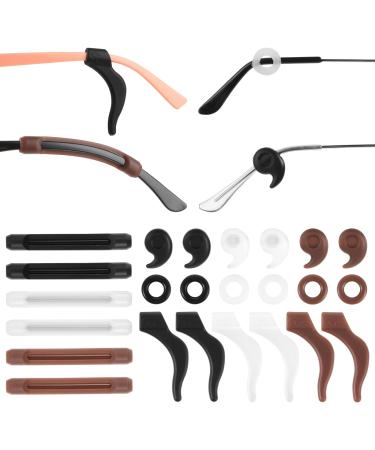 Qianyu 12 pair of anti -slip brick bruises soft silicone glasses ear pads glasses ear pads cover for glasses sunglasses reading glasses glasses brick accessories 4 different designs