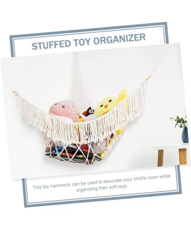 Solustrious Yoga Ball Soft Toy Organizer | Plush Corner Hammock for Stability Balls & Stuffed Animals | 164x114cm White Gymnasium Fitness - Buy Online on GoSupps.com