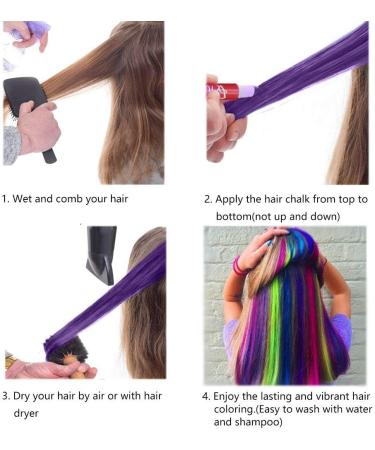 Hair Chalk for Girls Birthday Gifts for Girls Temporary Hair Color for Kids Hair Chalk for Kids - Great Birthday Gift for Girls (2 Set-Hair Chalk Combs) - Buy Online on GoSupps.com