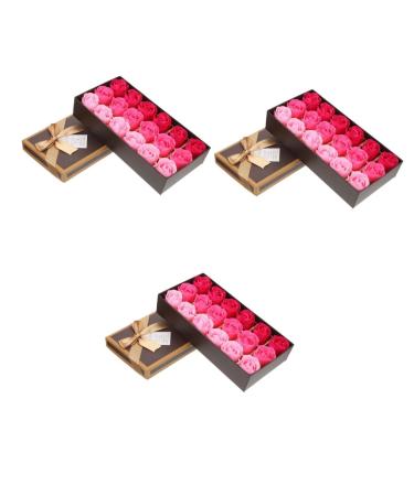 POPETPOP 3 Boxes Rose Soap Rose Petals Decorations Floral Decorations Wedding Decorations for Ceremony Bath Soap Rose Preserved Rose Scented Soap Rose Floral Soap Props