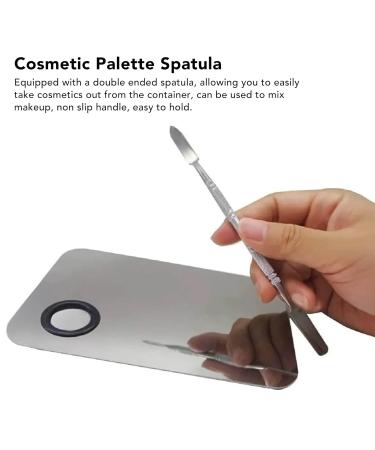 Buy Stainless Steel Makeup Mixing Palette | Cosmetic Artist Mixing Palette & Spatula for Nail Art & Eyeshadow - International Shipping Available - Buy Online on GoSupps.com