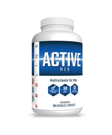 Pro Line Active Men Multivitamin | Complete Daily Formula Multivitamin for Men | Multivitamin for Vitamin & Mineral Support Nutritional Support Maintenance of Good Health | 30 Day Supply 90 Capsules