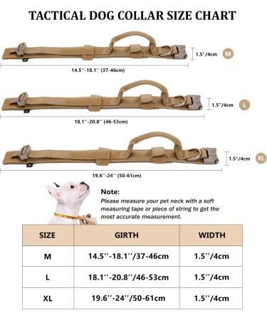 Tactical Dog Collar for Medium & Large Dogs - Adjustable Soft Padded Nylon with Control Handle & Robust Metal Buckle - Brown Color - Buy Online on GoSupps.com