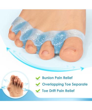 Bukihome 8 PCS Toe Separators & Bunion Corrector - Toe Spacers for Overlapping Toes - Relieve Bunion Pain - for Women & Men - 8flash Blue - Buy Online on GoSupps.com