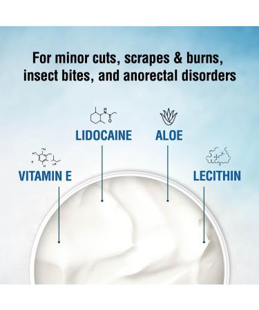 Ebanel 5% Lidocaine Numbing Cream 4.4oz | Maximum Strength Topical Anesthetic Pain Relief for Hemorrhoid Treatment | Infused with Aloe Vera and Vitamin E - Buy Online on GoSupps.com