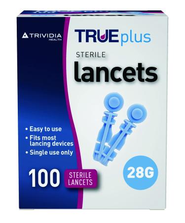 TRUEplus Single-Use Sterile Lancets 28 Gauge 100-Pieces Colourless - Buy Online on GoSupps.com