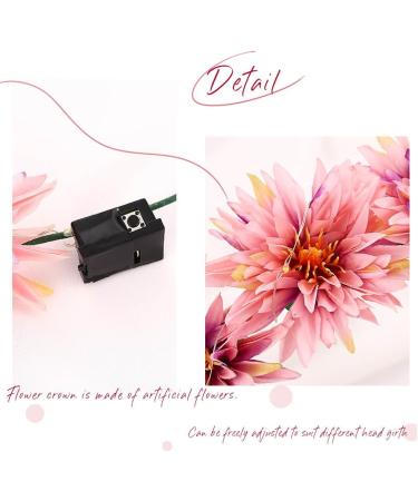 Vakkery Light Up Flower Crown Headbands LED Glow Flashing Hair Garland Headdress Wedding Party Festival Hair Accessories for Women and Girls Pink - Buy Online on GoSupps.com