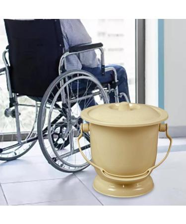 yotijay Chamber Pot with Lid Bedpan Spittoon Indoor Splashproof Pee Potty Urinal Bottle Light Yellow - Buy Online on GoSupps.com