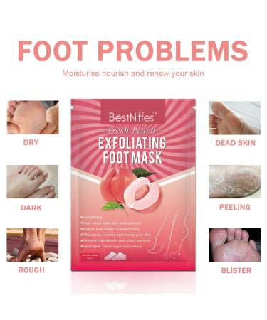 Peach Foot Peel Mask - Natural Exfoliator for Dry, Dead Skin & Callus Repair - Men & Women - Buy Online on GoSupps.com