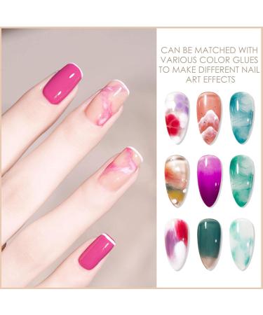 Lencyotool 8ml Blooming Gel Nail Polish - Clear Blossom Nail Gel for Watercolor Nail Art Marble Gradient & DIY Manicure Designs - Buy Online on GoSupps.com