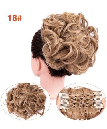 Curly Combs Clip In Hair Bun Extensions Easy Stretch Chignon Hairpiece Large (18#) - Buy Online on GoSupps.com