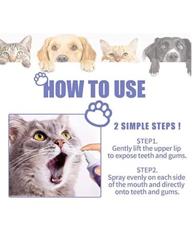 CHENGDAN Dog and Cat Tooth Cleaning Spray No Brushing Enhancement Cleaning Formula Pet Tooth Cleaning Spray Target Fresh Breath and Tartar Control (3pcs) - Buy Online on GoSupps.com
