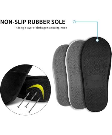 Luxury Spa Slippers Set - Cotton Memory Foam Non-slip Closed Toe - 3 Pairs in Black, Gray, White - Size 8-9 Women/7-8 Men - Buy Online on GoSupps.com