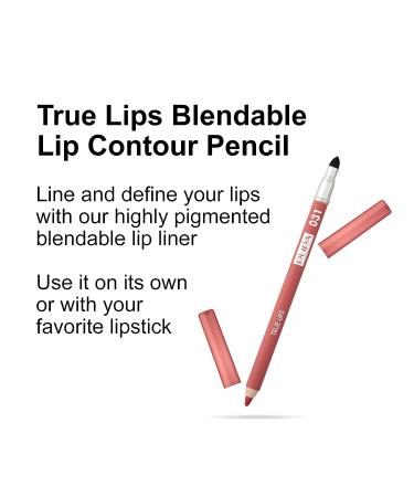 Pupa Milano True Lips Blendable Lip Liner - Dual-Ended Matte Lining Color and Brush - Coral 031 - Hydrating, High Pigment, Smudge Proof Formula - Paraben Free - 0.042 oz - Buy Online on GoSupps.com