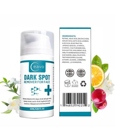 Dark Spot Remover For Face Serum With Vitamin C and E, Retinol, Salicylic Acid, Kojic Acid, Niacinamide, Azelaic acid, Lactic Acid, 4-Butylresorcinol, Licorice. Hyperpigmentation Treatment, Acne Scar Spot Treatment Fade Post-Acne Hyperpigmentation. Brown 