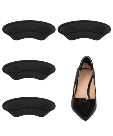 KINBOM 2 Pair Heel Grips for Loose Shoes  Self-Adhesive Heel Cushions Pads Heel Pads for High Heels Loose Shoes Sneakers Sneakers Women Men (Black)