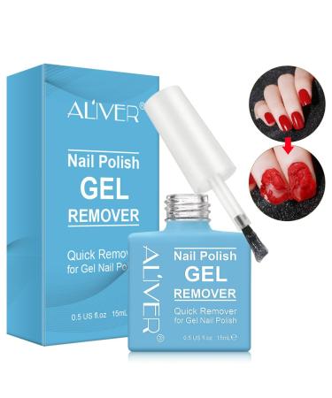 Gel Nail Polish Remover, Remove Gel Nail Polish In 3-5 Minutes, Gel Polish Remover for Nails No Need Tin Foil Don't Hurt Nails, Professional Non-Irritating Nail Polish Remover 15ml 1pcs-blue
