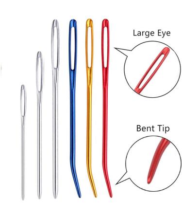 18 PCS Metal Bent Tip Tapestry Needles for Yarn Knitting Crochet - Large Eye Blunt Needles for Sewing and Weaving - Buy Online on GoSupps.com