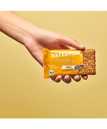 Hafer Porridge2go Peanut & Nut Spread - 13x55g Vegan Organic Gluten-Free Snack Bars | No Added Sugar Oats Dates & Quinoa Pops - Buy Online on GoSupps.com