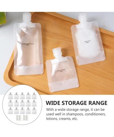 KALLORY Travel Size Refillable Squeeze Pouch 30ml Stand Up Toiletry Lotion Gel Bags - 15pcs/17pcs/30ml - Buy Online on GoSupps.com