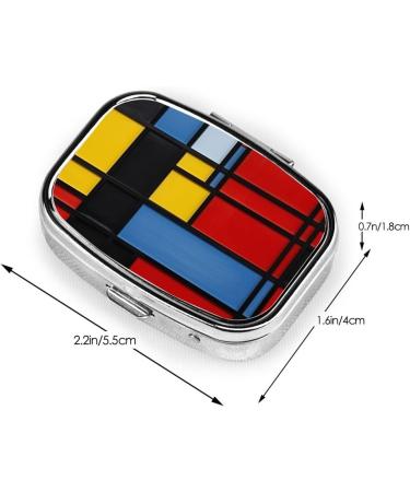 Shop Stylish Red Yellow Blue Black Printed Square Pill Box - Portable Travel Medicine Organizer - Buy Online on GoSupps.com