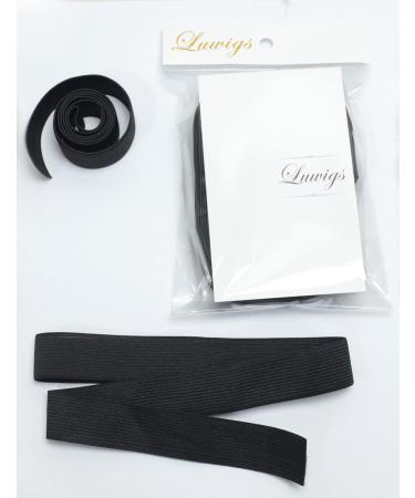 Luwigs Black Elastic Bands Wig Accessories for Making Wigs/Lace Frontal/Lace Closure 2.5cm Width 6pcs (Elastic Band  6pcs) 6 Count (Pack of 1) 6pcs