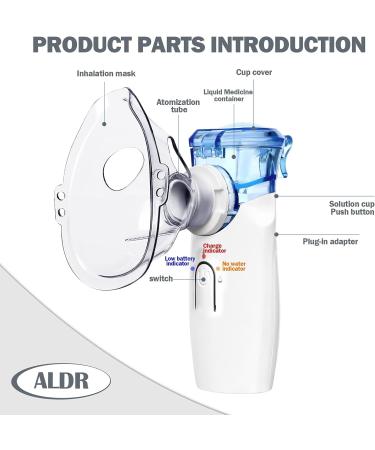 ALDR Portable Nebulizer - Handheld Mesh Atomizer for Breathing Problems - For Kids & Adults - Home or Travel - Daily Use - Buy Online on GoSupps.com