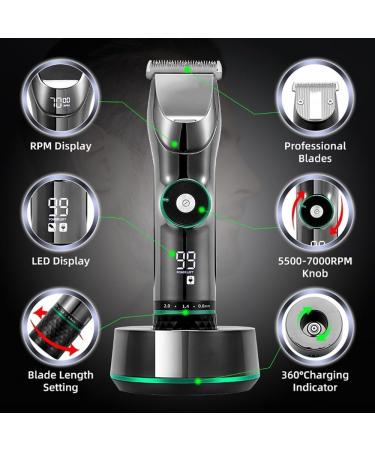 Buy Professional Hair Clippers for Men - Cordless Rechargeable Beard & Body Trimmer Kit | Strong Power Barber Tools - Buy Online on GoSupps.com