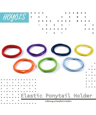 HOYOLS Chakra Color Hair Elastics Bands - 84 Count, No Metal Ties for Girls & Women with Thick Hair - 7 Colors - Buy Online on GoSupps.com