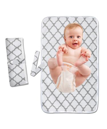 Foldable Travel Changing Mat Portable Baby Change Mat Waterproof Travel Changing Mat for Home Travel Outside (White)