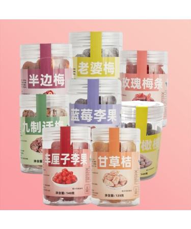 Sour and Sweet Plum Snacks Canned Preserved Plum Snacks Fruit Snacks Dried Plum Cherries and Strawberry Fruits Prunes Healthy Snack Gift Candies Sweets Dessert (Dried Strawberry 130g 2cans) Dried Strawberry 130g 2cans - Buy Online on GoSupps.com