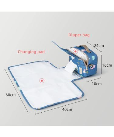 SUNVENO Small Green Nappy Bag with Changing Mat | On-The-Go Baby Changing Bag with Extra Space - Buy Online on GoSupps.com