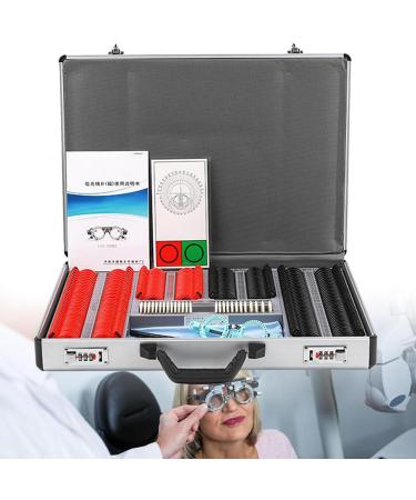 266Pcs Optical Trial Lens Set Optometry Kit Eye Protection Accessories Plastic Optical Trial Lens Equipment for Eye Hospital Vision Test 38mm Aluminum Suitcase