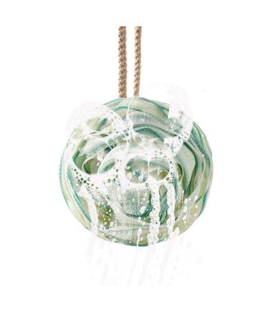 Soft Bath Balls Shower Ball Sponge Multipurpose Pink Bath Balls Cute Bath Balls with Lanyard Portable Bathroom Accessories for Home Apartment Bathroom Dorm Green