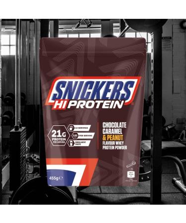 Mars Snickers Protein Powder 455g Chocolate Caramel & Peanut 21g protein per serving Perfect after training or protein supplement Low in sugar Chocolate Caramel & Peanut Flavor Chocolate Caramelo Cacahuete - Buy Online on GoSupps.com