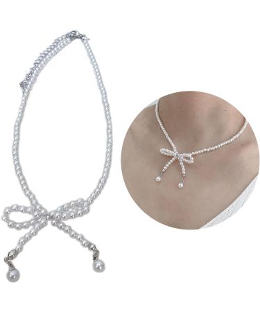 Oralgo's Bohemian Pearl Necklace | Loop Trailer & Collarbone Chain | Crystal Pearls Jewelry for Women & Girls - Black - Buy Online on GoSupps.com