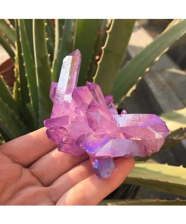 Home Decoration 80-90g Purple Flame Aura Quartz Crystal Cluster Specimen s Home Goods - Buy Online on GoSupps.com