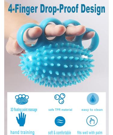 Hand Grip Strengthener Finger Exerciser Training Ball - Physical Therapy Aid for Arthritis, Stroke Recovery, Anxiety & Stress Relief - Blue - Buy Online on GoSupps.com