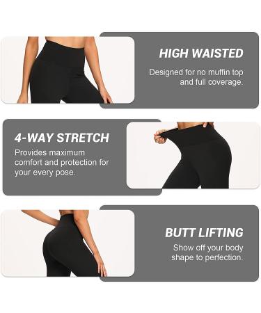 GAYHAY High Waisted Leggings for Women - Tummy Control Printed Pants, Full Length, Black, L-XL - Buy Online on GoSupps.com