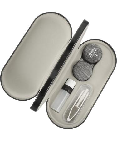 Homsfou 4 Set Glasses Case & Contact Lens Holder - Dual Purpose Leather & Metal Travel Organizer - Buy Online on GoSupps.com
