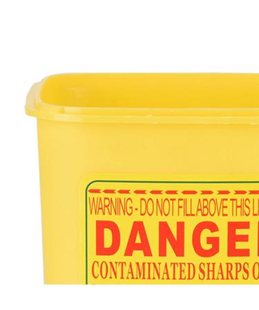 1L Sharps Container for Needles Tattoo Plastic Biohazard Needle Disposal - Red/Yellow - Buy Online on GoSupps.com