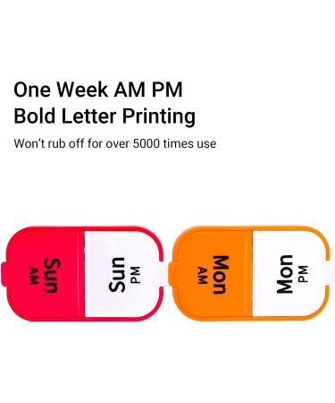 Daviky Smart XL 7 Day Pill Organizer - Weekly AM PM Pill Cases - Large Pill Box Holder for Twice a Day Medication - Buy Online on GoSupps.com