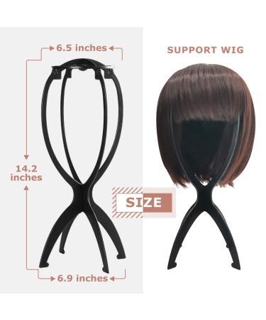 Dreamlover Wig Stand 2 Pack - Travel-Friendly 14.2 Inch Plastic Wig Head Stand (Black) - Buy Online on GoSupps.com