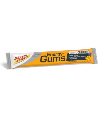 Dextro Energy Orange + Magnesium Energy Gums - Pocket Size for Active Lifestyle | Vegan | 8 x 45g - Buy Online on GoSupps.com
