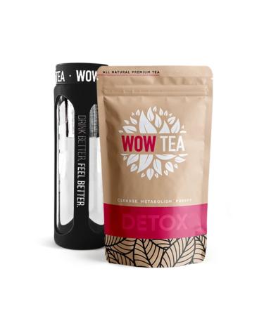 WOW TEA WOW TEA: Spring Reborn Detox Tea and Tea Bottle with Black Strainer