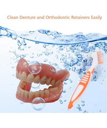 Angzhili 3 Pcs Denture Cleaning Brush - Double Sided Portable Brush for False Teeth Care (Yellow) - Buy Online on GoSupps.com