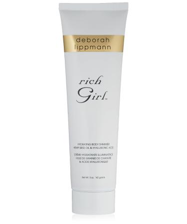 Deborah Lippmann Rich Girl Hydrating Body Shimmer |Highlighter | Body Glow | Luminizer | Illuminating Lotion with Hemp Seed Oil & Hyaluronic Acid 5oz