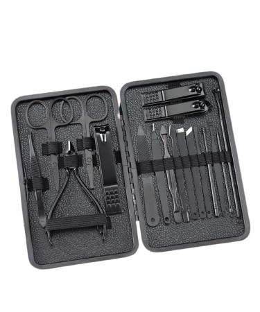 Dajidafu 18 Pieces Nail Clippers Set Manicure Trimmer Ear Spoon Pedicure Toe Beauty Care Tool Kit Women Men Travel Home