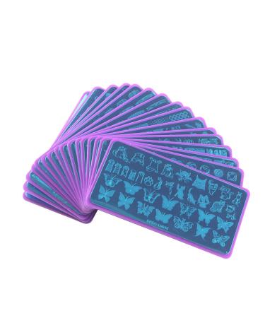 VNC 20Pcs 12X6cm Nail Art Soft Stamping Protective Shell Plastic Holder Stamper - A-Purple - Buy Online on GoSupps.com